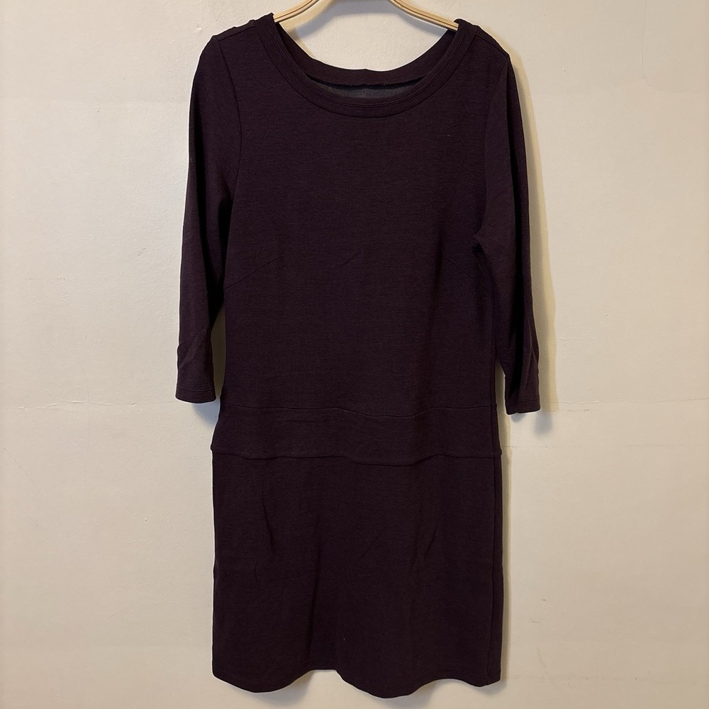 Horny Toad Nixi Dress Purple Knit Drop Waist L Outdoors Hiking Camping